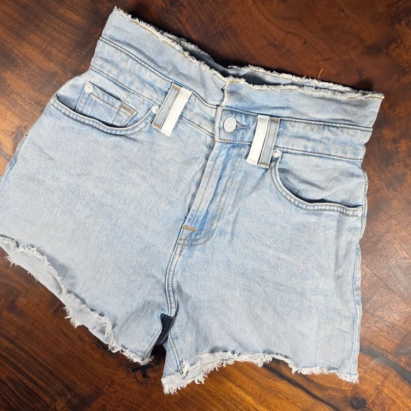 7 For All Mankind Pants - 7 For All Mankind High Waist Raw Hem fray boho premium Light Wash Blue Womens24
